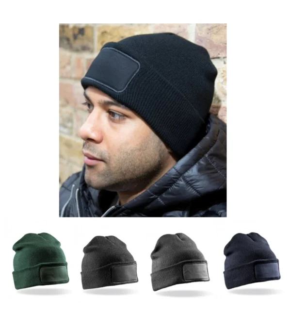 RC027 Result Winter Essentials Double Knit Printers Beanie